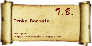 Trnka Borbála névjegykártya